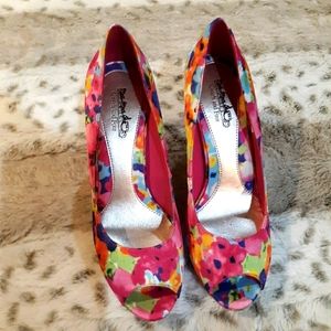 Colorful Floral Women's Heels